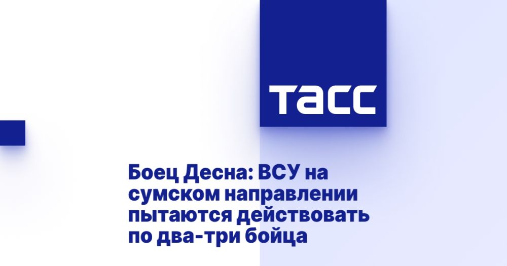 Боец Десна: ВСУ на сумском направлении пытаются действовать по два-три бойца