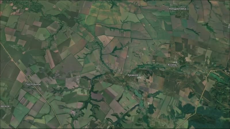 Систематическое затыкивание FPV-дронами танка Leopard 1A5DK с ДЗ "Контакт-1" ВСУ, припрятанного противником в посадке недалеко от села Кровное Сумской области
