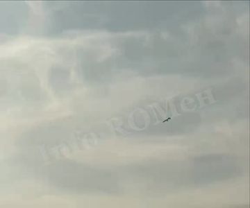 Герань-5 заходит на цель в Ромнах Сумской области